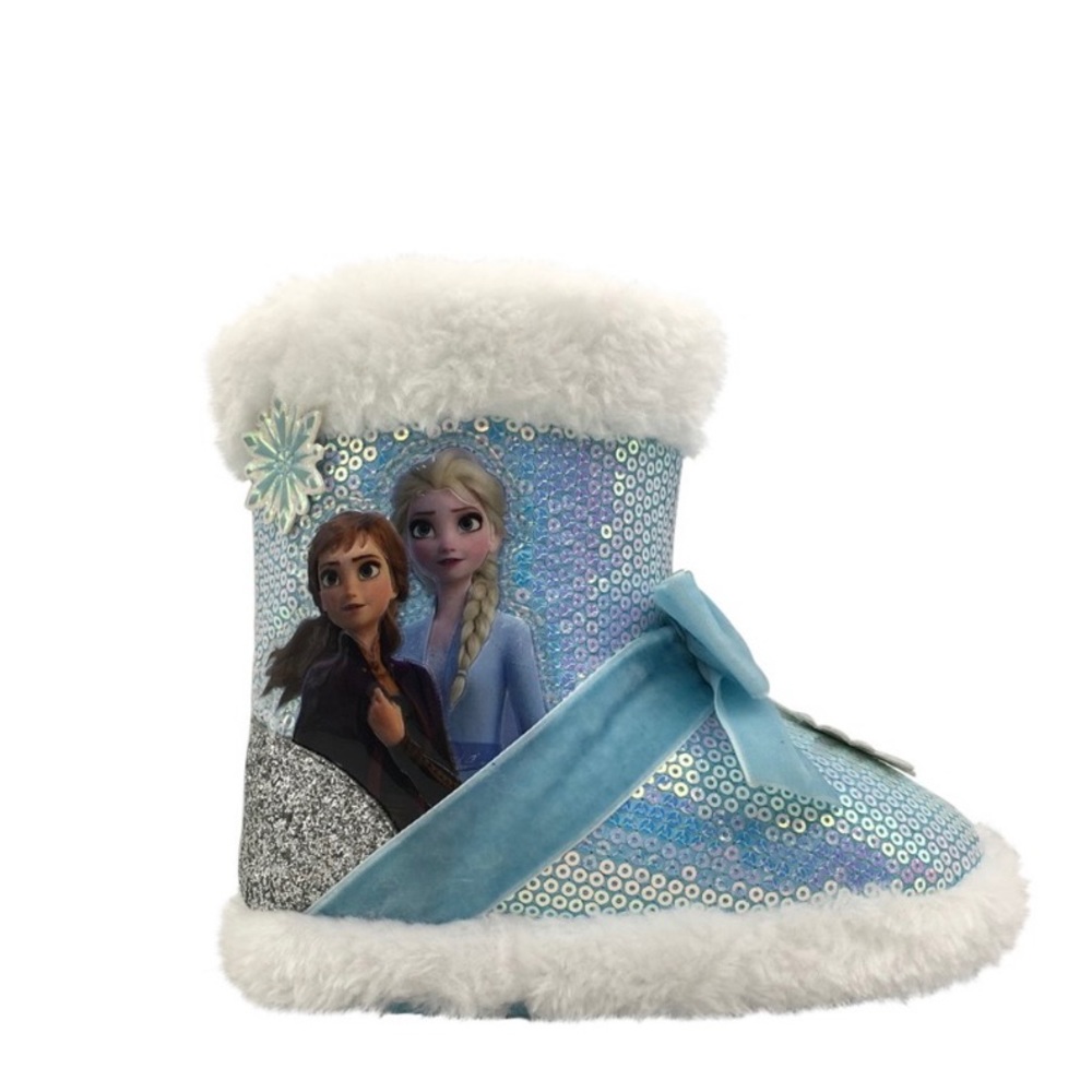 Disney frozen2 Anna & Elsa Cozy Faux Fur Lined SlipperBootie Toddler Girl Sz 5-6